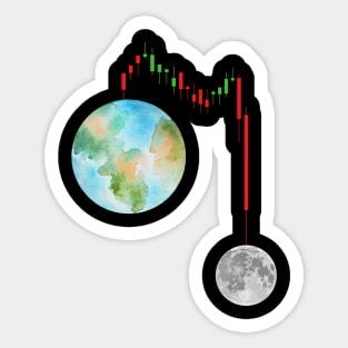 Crypto Hodl Vintage Trading Chart To The Moon Sticker